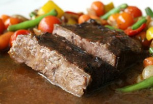 Flat Iron Beef in Bordelaise Sauce