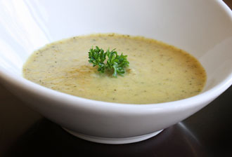 Broccoli zucchini mushroom soup