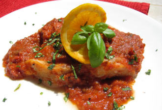 Low fat Cod in Mediterranean Sauce from MagicKitchen.com